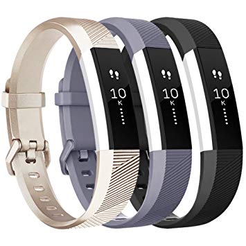 Vancle Replacement Bands with Metal Buckle for Fitbit Alta HR and Fitbit Alta, 3 Pack