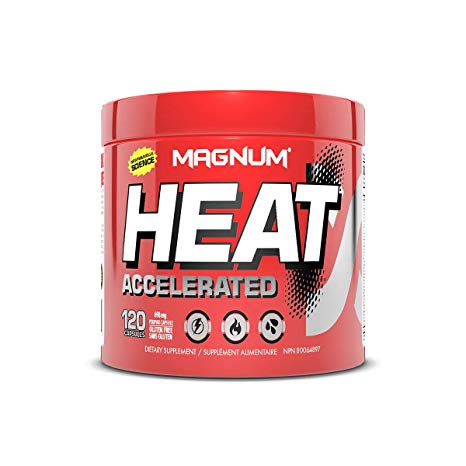 Magnum Nutraceuticals Heat Accelerated - 120 Capsules - Thermogenic Fat Burner - High Stimulant - Maximum Energy & Focus - Accelerated Metabolism - All Natural