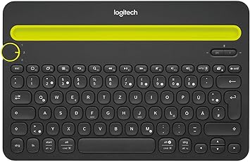 Logitech K480 Keyboard, German Wireless, White, 2229440 (Wireless, White)