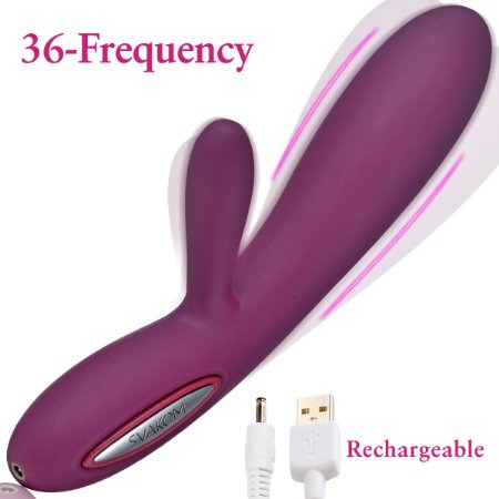 SVAKOM Rechargeable Vibrators Lucas Sex Toys Long Lasting Waterproof Dual Action G-Spot Clitoral Vibrator Multi Speed Sexy Wand Massager Adult Toys for Women (Violet)