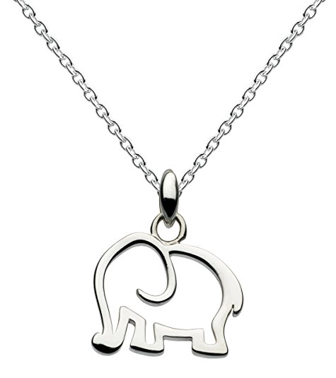 Dew Elephant Necklace of Length 18 inch on 45.7 cm Sterling Silver Chain