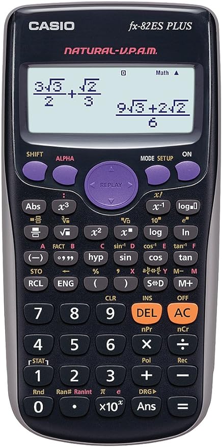 Casio Fx-82es Fx82es Plus Bk Display Scientific Calculations Calculator with 252 Functions