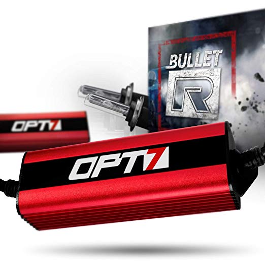 OPT7 Bullet-R H7 HID Kit - 3X Brighter - 4X Longer Life - All Bulb Sizes and Colors - 2 Yr Warranty [5000K Bright White Xenon Light]