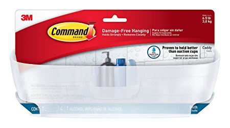 Command BATH11-ES Shower Caddy with Water Resistant Strips - Frosted