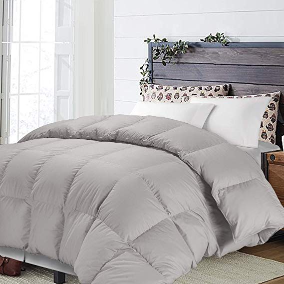NTBAY Down Alternative Comforter All Season Duvet Insert, Fluffy, Warm and Soft, Queen, Grey