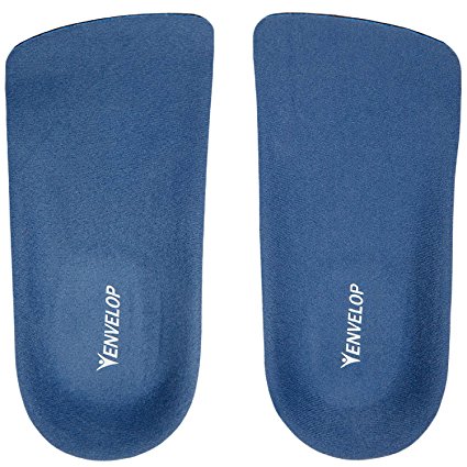 Shoe Inserts by Envelop - Half Insole for Plantar Fasciitis Morning Heel Pain Relief & Heel Spur - Cup Pad Fits Most Shoes (Small)