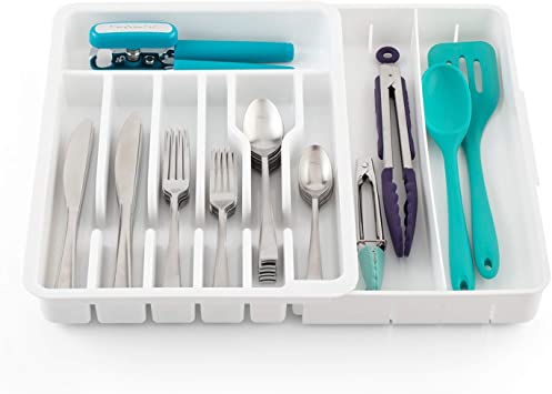 YouCopia Expandable Utensil Tray DrawerFit Organizer, One Size, White