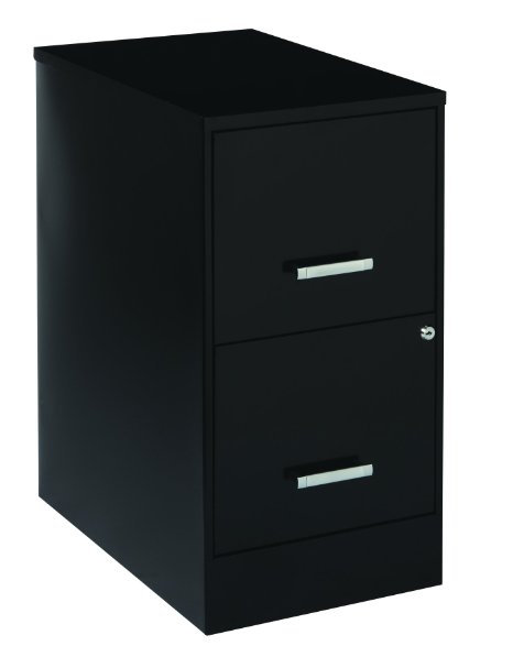 Space Solutions 2-Drawer File Cabinet 22-Inch Deep Black