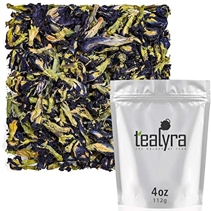 Tealyra - Blue Butterfly Pea Flower Tea - 100% Natural Dried Pure Whole Flower - Organically Grown in Thailand - 112g (4-ounce)