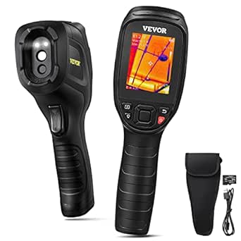 VEVOR Thermal Imaging Camera, 240 x 180 IR Resolution with 2MP Visual Camera, 20Hz Refresh Rate Infrared Camera with -4℉-1022℉ Temperature Range, 64G Built-in SD Card & Rechargeable Li-ion Battery