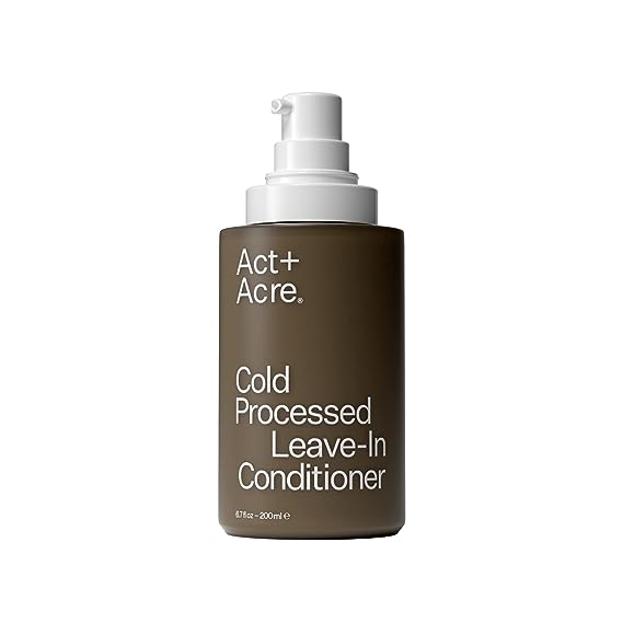 ACT+ ACRE Cold Processed 2% Squalene Anti-Frizz Leave In Conditioner - Deeply Nourishing Formula - Lightweight and Non-Greasy - Protects Against Damage - Vegan and Cruelty Free