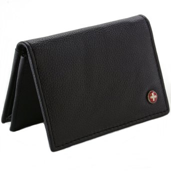 Alpine Swiss RFID Blocking Mens Leather Expandable Business Card Case Wallet