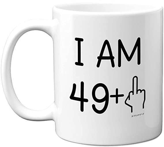 Stuff4-50th Birthday Gifts for Women Men, Novelty Mug Middle Finger, Funny Gifts, Perfect Birthday Present, Funny Mugs for Women Men, 11oz White Ceramic Dishwasher Safe, One Size