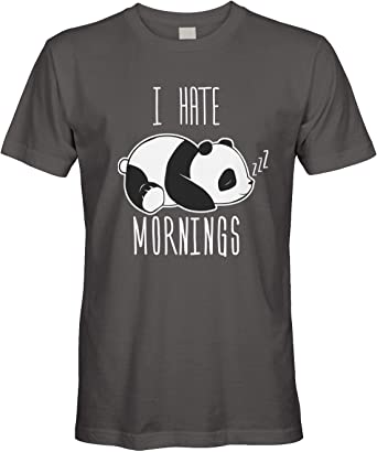 Men's I Hate Mornings Panda Bear Cute Animal T-Shirt