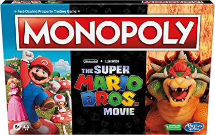 Monopoly The Super Mario Bros. Movie Edition Kids Board Game | Family Games for Super Mario Fans | Includes Bowser Token | Ages 8  | 2-6 Players