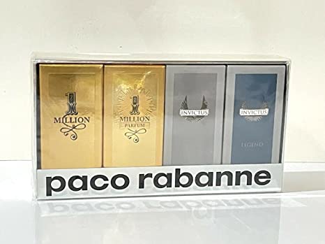 Paco Rabanne 4 Piece Set (Paco Invictus, Million EDT, Million EDP, Invictus Legend) For Men Edu de parfum Spray, 17 Ounce