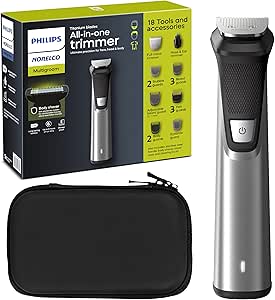 PHILIPS Norelco Multigroom 9000 Series MG9740-18-in-1 Precision Trimmer for Face, Head, and Body with Titanium Blades, 6-Hour Battery Life, and Showerproof Design