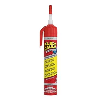 Flex Caulk, Waterproof & Weatherproof Hybrid Polymer Sealant, Strong, Paintable, Indoor, Outdoor, Bath, Shower, Sink, Window, Baseboards, Door, RV, Roof, Wood, Auto & Marine, Clear, 6.6 oz, 1-Pack