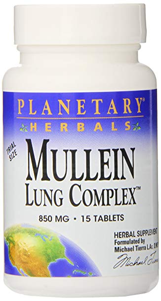 Planetary Herbals Mullein Lung Complex™, 850mg, 15 Tablets
