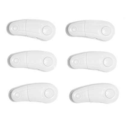 Premium Child Safety Cabinet Locks Baby Proof Safety Lock for Cupboard Drawer Fridge with 3M Adhesive Sticker (white)-Set of 6