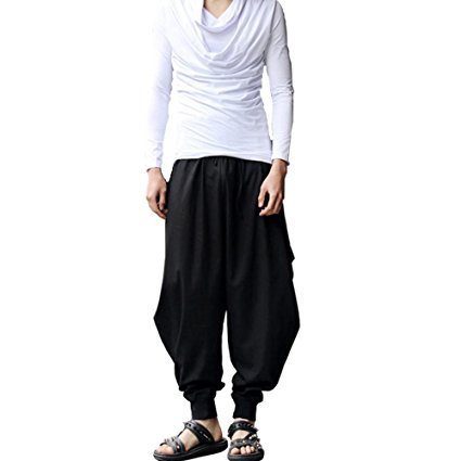 ONTTNO Men's Floral Stretchy Waist Casual Ankle Length Pants