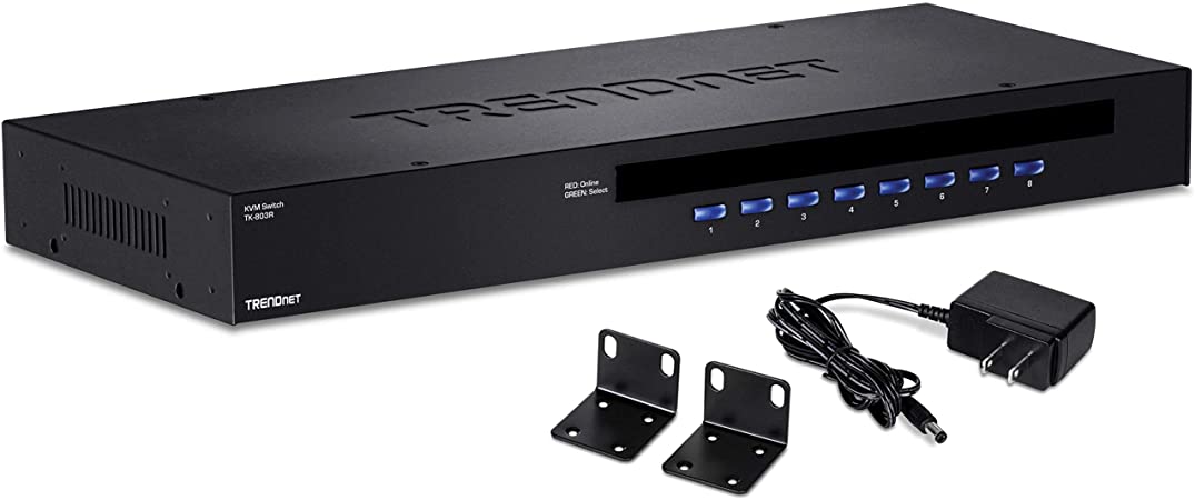 Trendnet TK-803R 8-Port USB/Ps/2 Rack Mount Kvm Switch (Black)