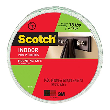 Scotch Indoor Mounting Tape, 0.75-inch x 350-inches, White, 1-Roll (110-LongDC)