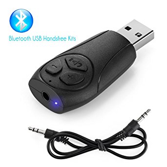 TEQStone,USB Bluetooth Receiver, Bluetooth Audio Stereo Receiver ,Universal Fit for Car AUX in Home and outdoor, USB port ,card reader ,MP3 decoding