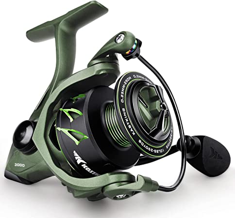 KastKing Spartacus II Fishing Reel - New Spinning Reel – Sealed Carbon Fiber 22LBs Max Drag - 7 1 Stainless BB for Saltwater or Freshwater – Gladiator Inspired Design – Great Features - Stryker Green