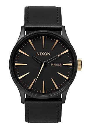 Nixon Men's A105-1041 Sentry Matte Black Gold Watch