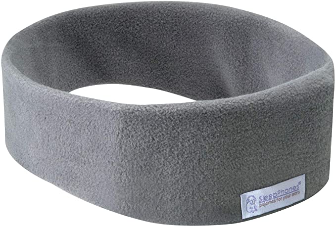 AcousticSheep SleepPhones v.7 - Wireless Bluetooth Fleece Headband Headphones (Medium, Soft Gray)
