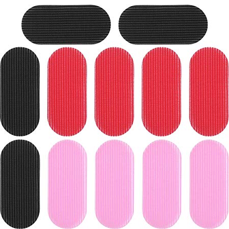 Boao 12 Pieces Hair Fringe Grippers for Man Woman Hair Grip Hair Fringe Sticker 6 Pairs Hair Holders for Black Pink Red