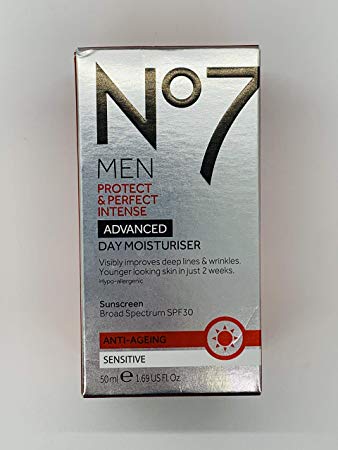 NO7 MEN'S PROTECT & PERFECT INTENSE ADVANCED MOISTURISER SPF 30 1.69 FL. OZ