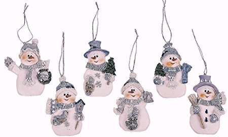 Resin Blue Snowman Christmas Ornaments (Pack of 12)