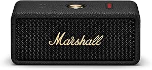 Marshall Emberton III Portable Bluetooth Speakers, Wireless, IP67 Rating Dust & Water Resistant, 32  Hours Playtime, Quick Charge - Black & Brass