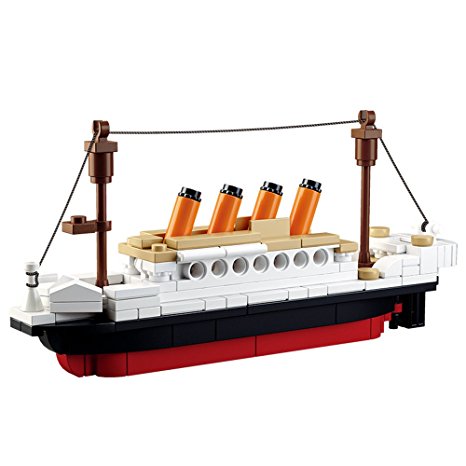 SuSenGo Building Blocks Titanic ShipBoat 3D Model Educational Gift Toys for Children 194PCS