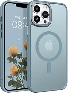 BENTOBEN for iPhone 13 Pro Max Phone Case,iPhone 13 Pro Max Magnetic Case [Compatible with MagSafe] Translucent Matte Shockproof Women Men Protective Case Cover for iPhone 13 Pro Max 6.7",Gray Blue