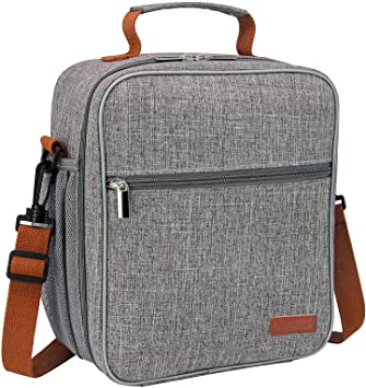 buways Lunch Box, Insulated Lunch Bag for Men, Adults, Women, Durable & Spacious Lunchbox for Work, Picnic, Hiking - 25% Larger Greater Storage (Gray)
