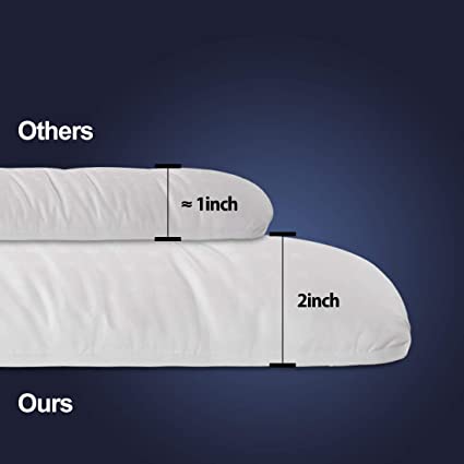 Edilly Extra Thick Queen Size Mattress Topper,Premium Hotel Quality Mattress Pad Cover,Protector for Bed Cotton Top Pillow Top Ultra Soft Overfilled with Deep Pocket 2.0" H Pro