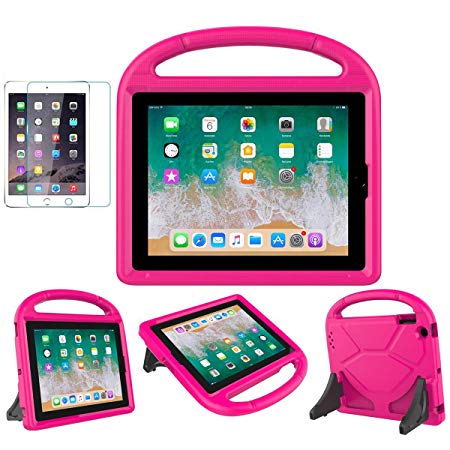 iPad 2/3/4 Kid-Proof Case - SUPLIK Durable Shockproof Protective Handle Bumper Stand Cover with Screen Protector for Apple iPad 2nd,3rd,4th Generation 9.7 inch Tablet, Pink