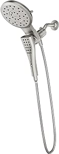 Moen 220C3BN Verso Eight-Function 7" Diameter Spray Head Standard With Handshower, Brushed Nickel, 72" Hose