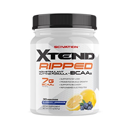 Scivation Xtend Ripped BCAA Powder, Branched Chain Amino Acids, BCAAs, Blueberry Lemonade, 30 Serving