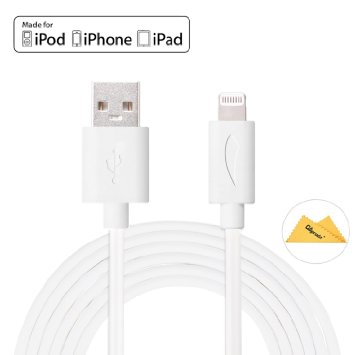 [Apple MFi Certified] Yellowknife® High Quality 6.6ft / 2m Extra Long USB to Lightning Cable Charing Sync Cord for Apple iPhone 7 / 7 Plus / 6S Plus 6 Plus SE 5S 5C 5, iPad 2 3 4 Mini, iPad Pro Air, iPod (Durable Extra Strong for Hard Duty) White