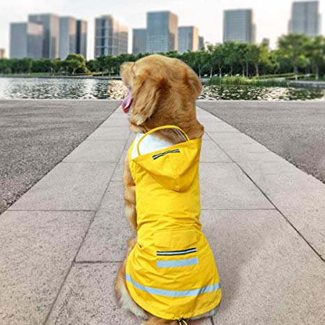 LESYPET Dog Raincoats Waterproof Coat, Adjustable Rain Jacket Poncho with Mesh Lining for Large Dog