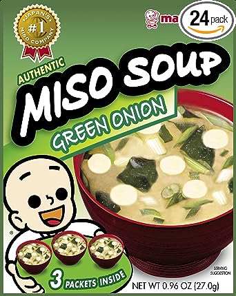 Marukome Miso Inst Green Onion (3-Count), 0.96-Ounce Packages (Pack of 12)