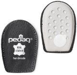 Pedag Perfect Shock Absorbing Heel Pads Made with Vegetable Tanned Leather and Latex Rubber Black Medium 8L to 7M