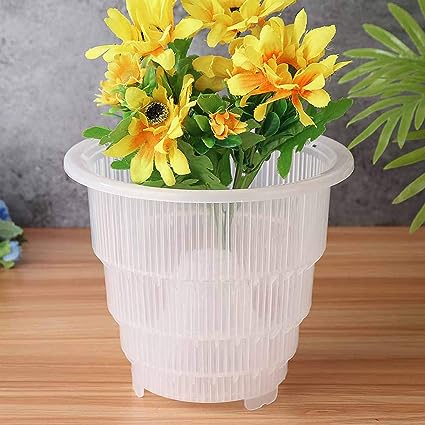 2 Pack Orchid Clear Flower Pot Plastic Slotted Clear Plastic Orchid Pots Breathable Slotted with Holes (6 Inch)