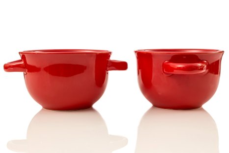 Crockpot 22-ounce Double Handle Soup Bowls, Set of 2 Red