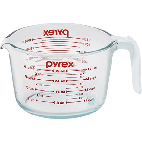 Pyrex Glass Measuring Cup, 0.950ml, Transparent