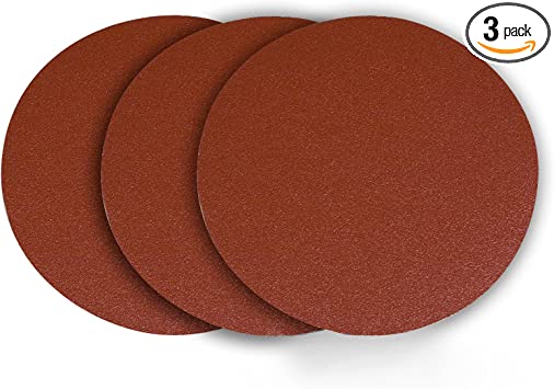 POWERTEC 110603 12-Inch PSA 80 Grit Aluminum Oxide Adhesive Sanding Disc, 3-Pack